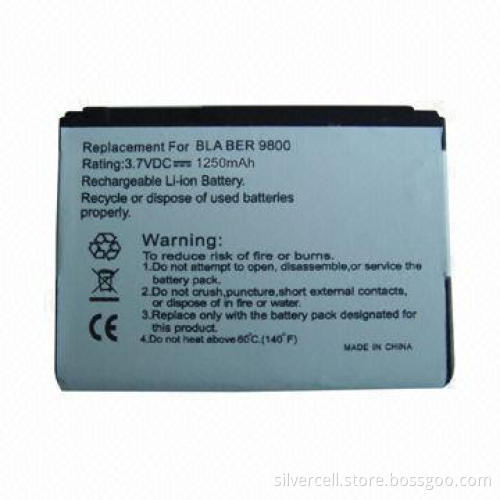Replacement Battery Pack for RIM's BlackBerry 9800 with 1,250mAh Capacity